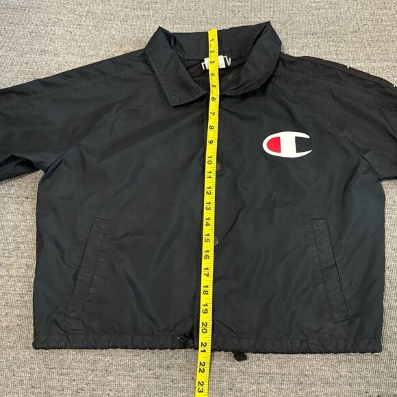Champion Women's Cropped Coaches Jacket Long Sleeve Button Fly Closure Size S - Picture 7 of 16
